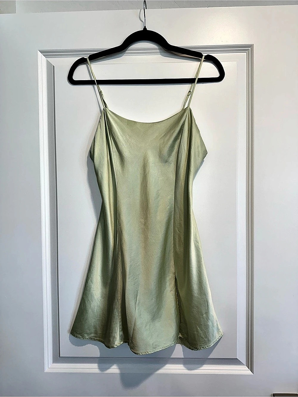 Vintage Victoria's Secret 100% Silk Slip Mini Dress in Green Size Small